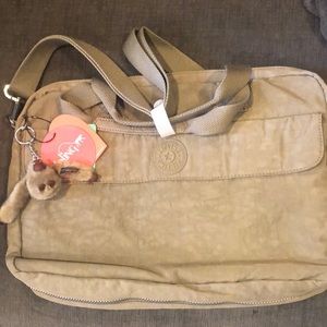 Warm Grey Kipling Laptop Bag NWT